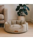 Cama para mascotas Chelsea M color crema - 61x61x28 cm