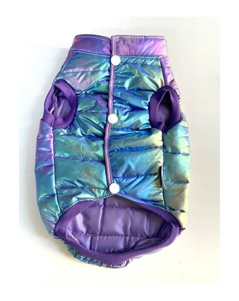 Metalen paarse jas L blauwe hondenhoodie