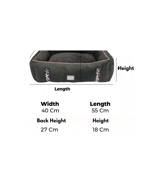 Paw Go Hundebett schwarz - 40x55x28 cm