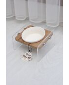 Tekli Ahsap voerbak voor huisdieren transparant - 17x17x12 cm