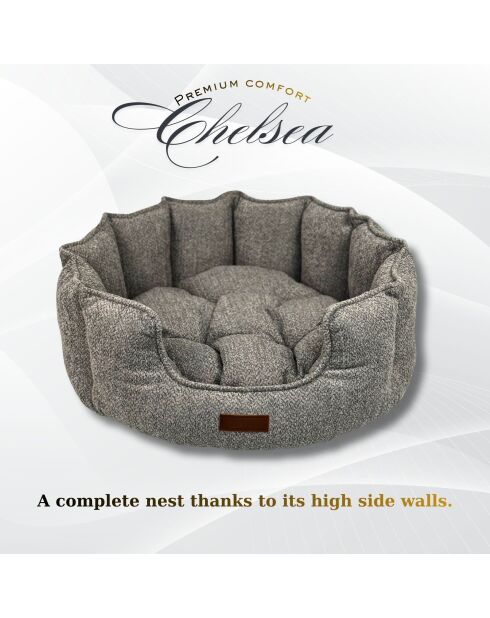 Lit pour animaux Chelsea M gris - 61x61x28 cm
