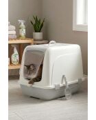 Maison de toilette pour chat 5092-5 grise - 46x66x52 cm