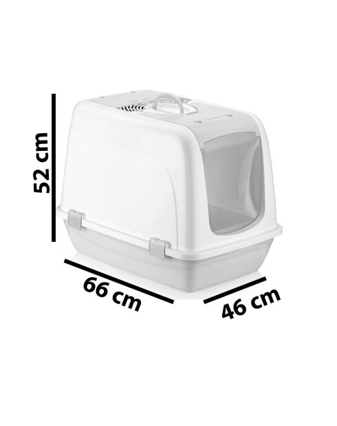 Maison de toilette pour chat 5092-5 grise - 46x66x52 cm