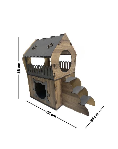 Casa para gatos Adora marrón - 34x65x68 cm