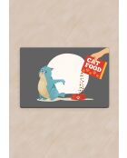 Tapis de litière Cats Food gris - 40x60 cm