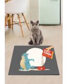 Tapis de litière Cats Food gris - 40x60 cm