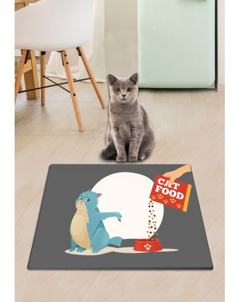 Cats Food grijze kattenbakmat - 40x60 cm