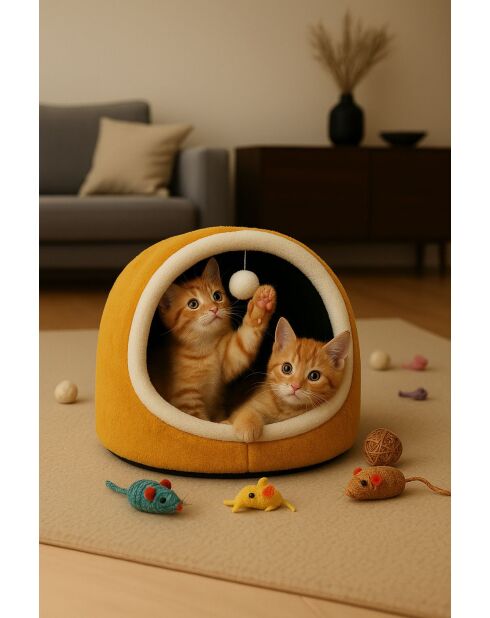 Alaska STD mosterdkleurige kattenmand - 40x35x35 cm