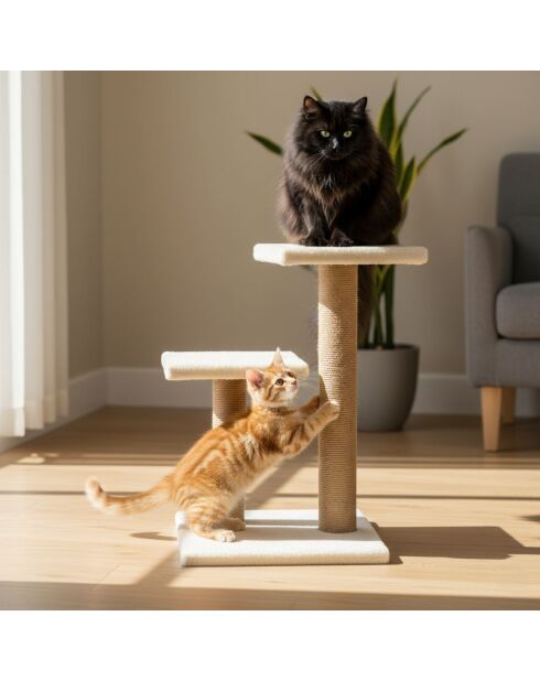 Luzi Katzenbaum für Katzen weiß - 35x28x44 cm