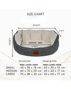 Cama para mascotas Coco L gris - 66x80x18 cm