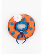 Collar Elizabeth S con forma de rosquilla naranja con forma de mascota