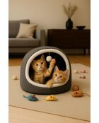 Cuccia per gatti Alaska STD antracite - 40x35x35 cm
