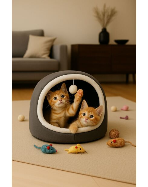 Alaska STD kattenbed antraciet - 40x35x35 cm