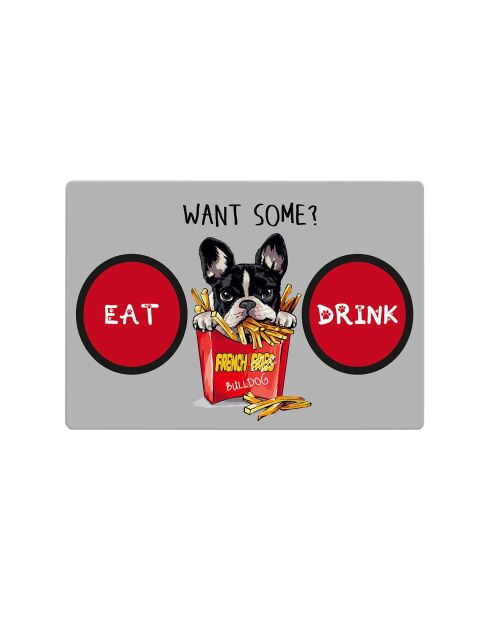 French Fries grijze kattenbakmat - 40x60 cm