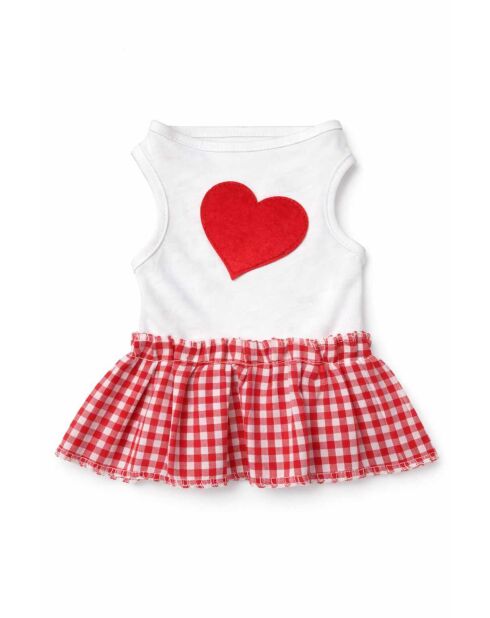 Robe pour chienne Pitikare M rouge/blanc