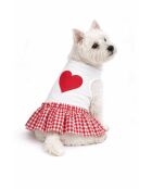 Robe pour chienne Pitikare M rouge/blanc