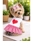 Robe pour chienne Pitikare M rouge/blanc
