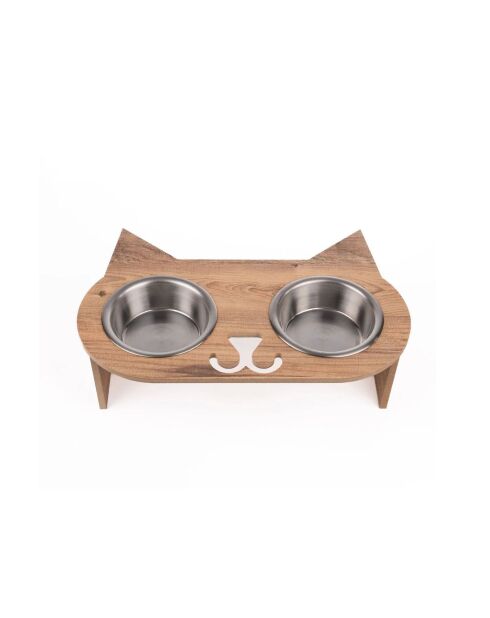 Ciotole doppie beige con animali Apvm4