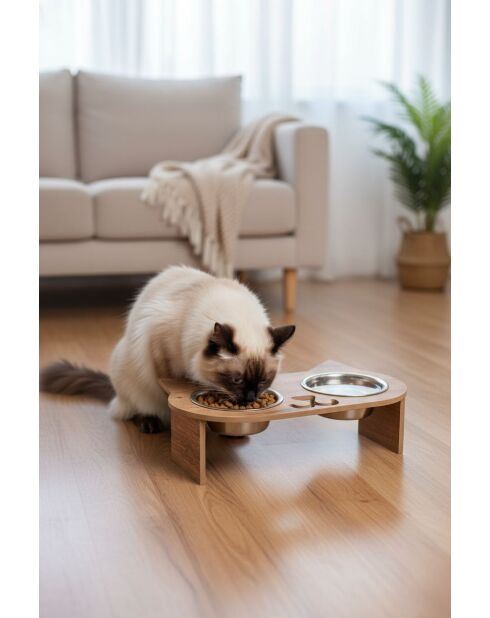 Ciotole doppie beige con animali Apvm4