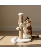 Rascador Coris con forma de gato blanco, 30 x 52 cm