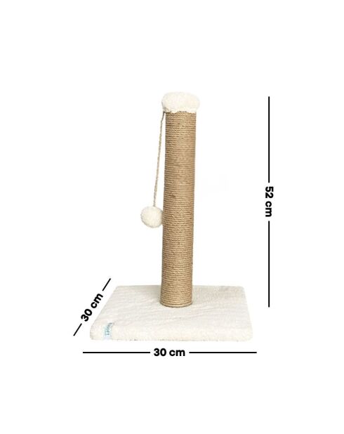 Luca kattenkrabpaal wit - 30x30x42 cm