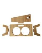 Cuencos dobles de madera Tori para animales - 17x33x10 cm
