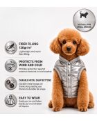 Sudadera con capucha Parlak Anorak 2XL plateada para perros