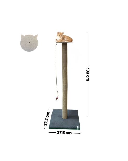 Tiragraffi per gatti Axel antracite - 37,5x37,5x103 cm