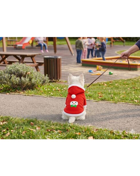 Red snowmansweat L hondenhoodie rood