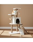 Casa para gatos Arden blanca - 50x35x125 cm