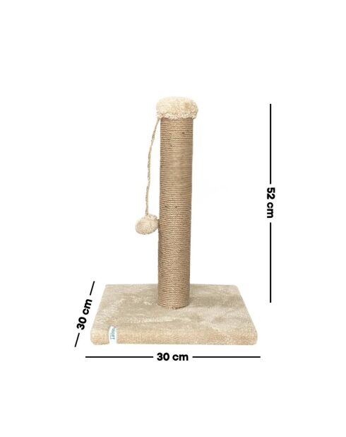 Griffoir pour chat Luca beige - 30x30x42 cm