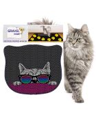 Tapis de litière pour chat Kdkafa0224 noir - 40x50 cm