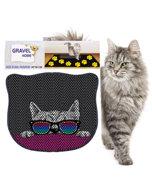 Kdkafa0224 zwarte kattenbakmat - 40x50 cm