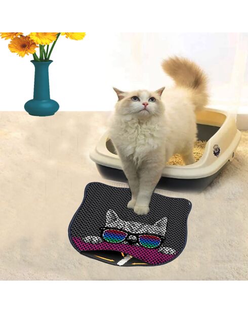Kdkafa0224 zwarte kattenbakmat - 40x50 cm