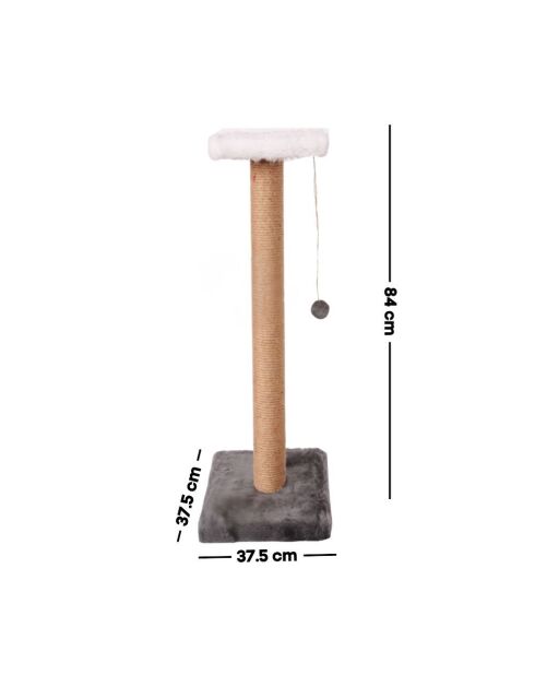 Barco antraciete krabpaal voor katten - 37,5x37,5x84 cm