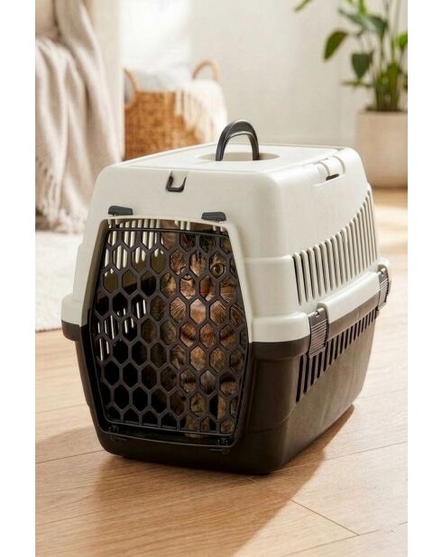 Tiertransportbox 5096-R-1 grau - 49x35x32,5 cm