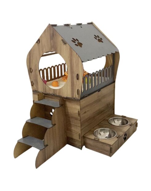 Nessa bruin kattenhuis - 51x65x68 cm