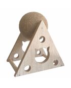 Griffoir boule rotative corde jute et structure bois - 27x21x27 cm