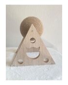 Griffoir boule rotative corde jute et structure bois - 27x21x27 cm