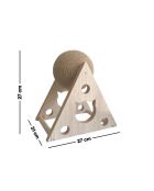 Griffoir boule rotative corde jute et structure bois - 27x21x27 cm