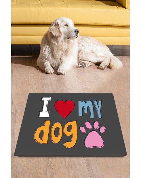 I Low My Dog grijze kattenbakmat - 40x60 cm