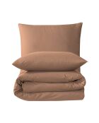 Dekbedovertrekset van terracotta katoen met kussensloop - 140x200 cm