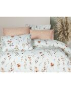Parure housse de couette avec une taie d'oreiller en coton verte - 140x200 cm