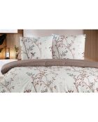 Parure housse de couette avec un taie d'oreiller en coton imprimé beige - 140x200 cm
