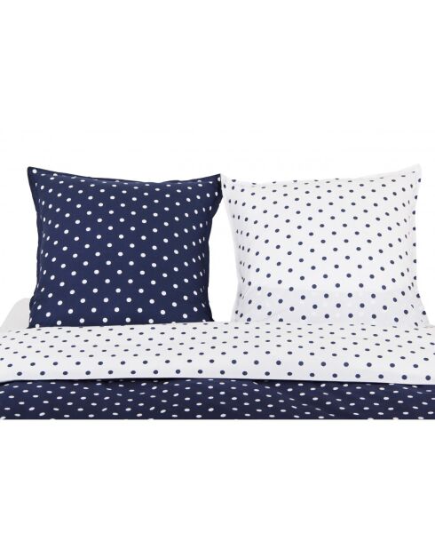 Juego de cama de algodón con estampado de lunares azules - 200x200 cm
