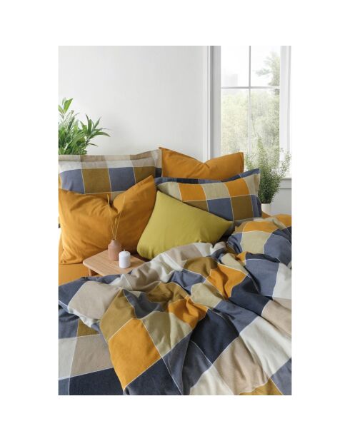 Juego de edredón de franela de algodón estampado Echo Amber con 2 fundas de almohada
