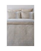 Parure de lit avec 2 taies d'oreiller en coton imprimé Milet beige - 200x200 cm