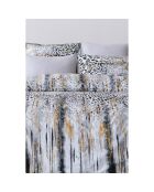 Parure de lit avec 2 taies d'oreiller en coton imprimé Argento noire