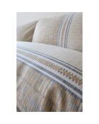 Parure de lit avec une taie d'oreiller en coton imprimé Milet beige - 140x200 cm