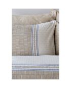 Parure de lit avec 2 taies d'oreiller en coton imprimé Milet beige - 200x200 cm
